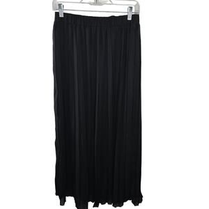Joie Black Pull-On Pleated Accordion Maxi Skirt Size Small